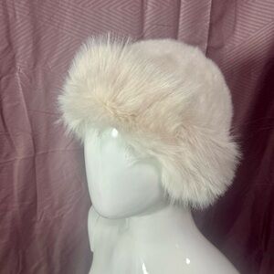 Women's Elegant Faux Fur Winter Bucket Hat White Color